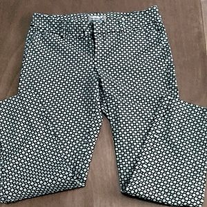 Slacks old navy pixie print mid-rise straight leg blk/wht pixies hook & zipper